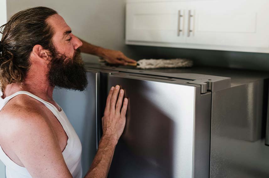 how to clean outside of fridge